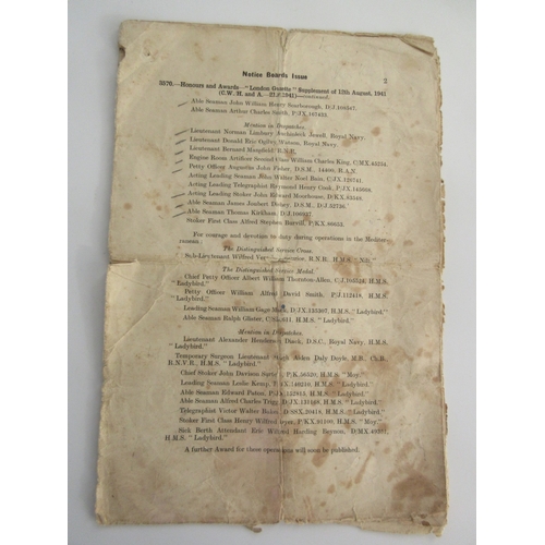 1 - Collection of Medals To D/J 108547 John William Henry Scarborough RN, who's Naval career began in Oc... 