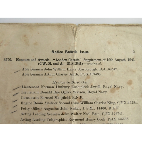 1 - Collection of Medals To D/J 108547 John William Henry Scarborough RN, who's Naval career began in Oc... 