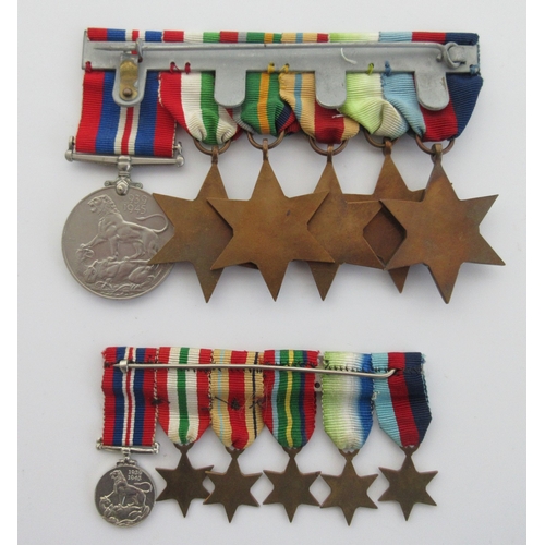 4 - 1939-45 Star, Atlantic Star, Africa Star, Pacific Star, Italy Star,1939-45 War Medal. Complete with ... 