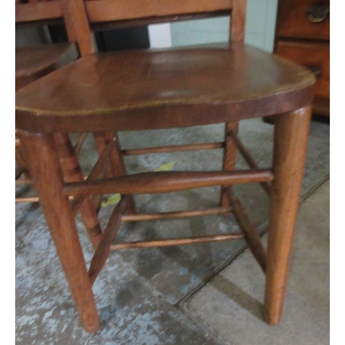 Set of four 20th century beech chapel chairs, slat backs with Bible ...