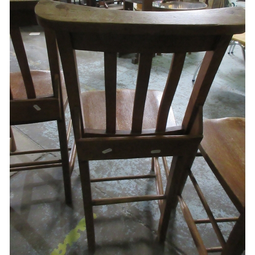 Set of four 20th century beech chapel chairs, slat backs with Bible ...