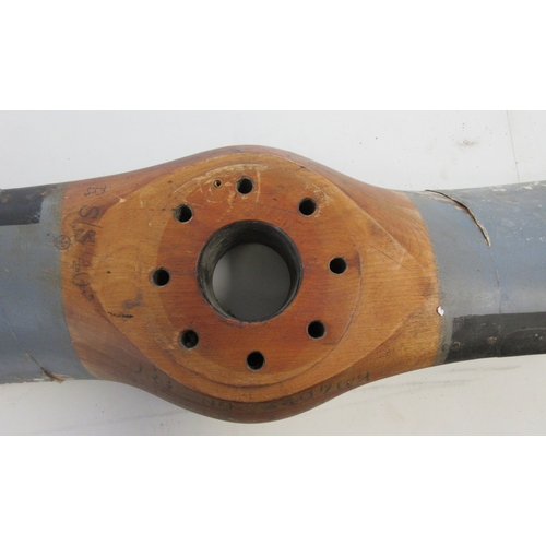 136 - Two bladed laminated propellor, stamp marks including reg No Z40702, Hermes, Gipsy M (probably Moth)... 