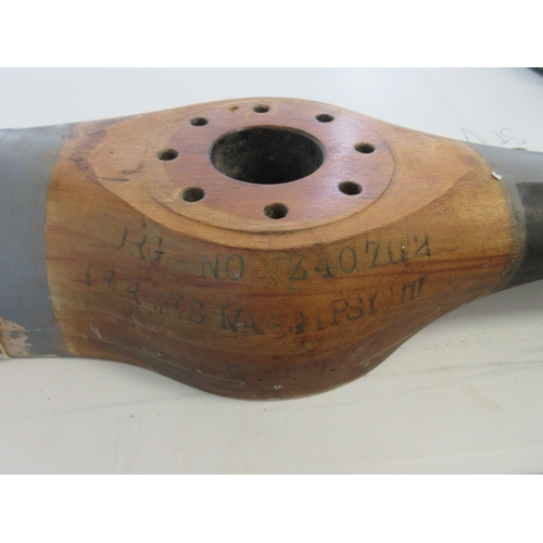 136 - Two bladed laminated propellor, stamp marks including reg No Z40702, Hermes, Gipsy M (probably Moth)... 