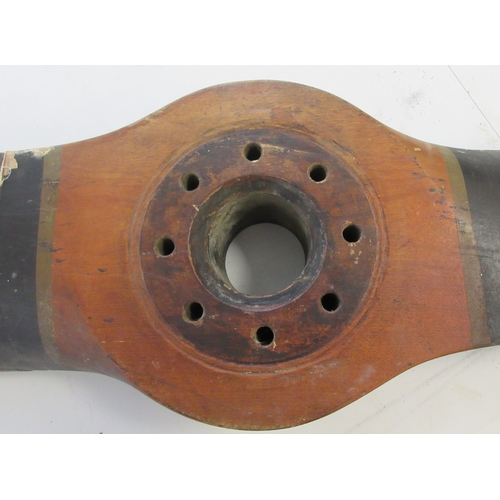 136 - Two bladed laminated propellor, stamp marks including reg No Z40702, Hermes, Gipsy M (probably Moth)... 