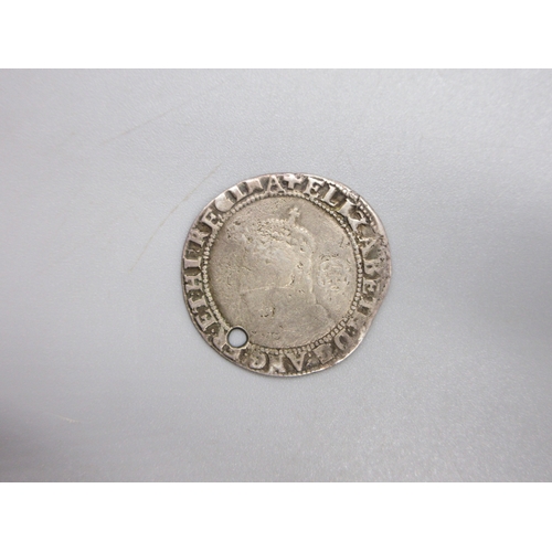 54 - Elizabeth I (1558-1603) 157? Sixpence, hole drilled to top of coin

Bradleys Shipping £20.00 plus va... 