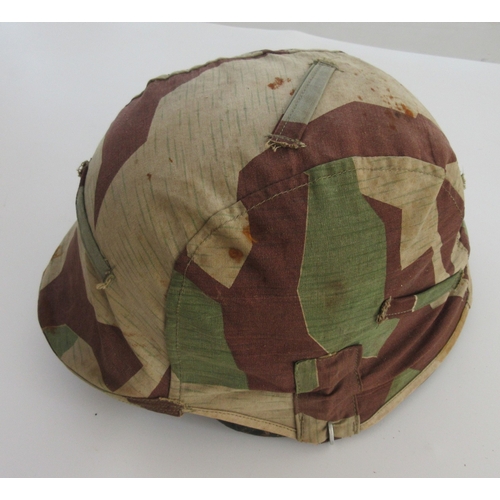 208 - WW11 SS M40 helmet with single Decal, complete with original leather lining and chinstrap, the paint... 