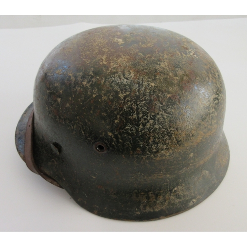 208 - WW11 SS M40 helmet with single Decal, complete with original leather lining and chinstrap, the paint... 