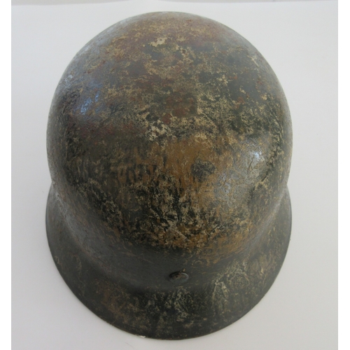 208 - WW11 SS M40 helmet with single Decal, complete with original leather lining and chinstrap, the paint... 