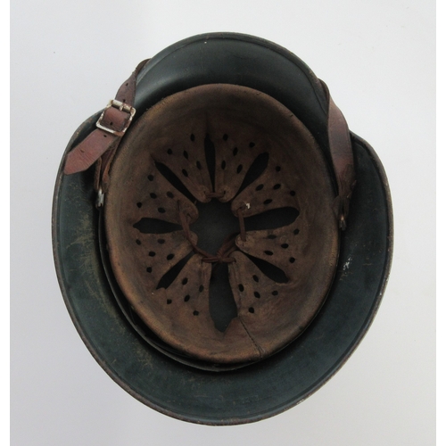 208 - WW11 SS M40 helmet with single Decal, complete with original leather lining and chinstrap, the paint... 