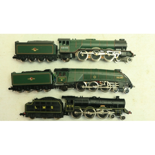 404 - Six boxed N gauge electric steam locomotive models from Hornby Minitrix, Rivarossi and Graham Farish... 