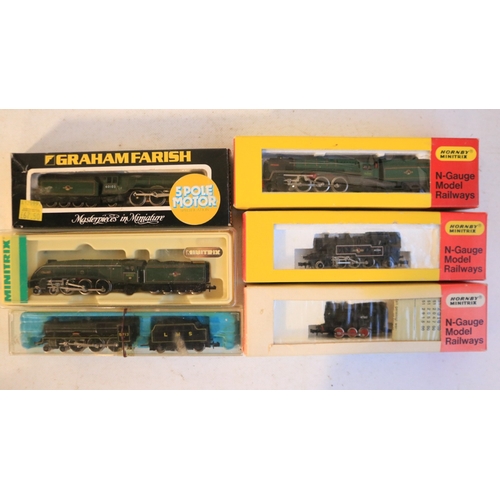 404 - Six boxed N gauge electric steam locomotive models from Hornby Minitrix, Rivarossi and Graham Farish... 