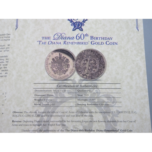31 - The London Mint Office - Diana the Peoples Princess 5 coin set encapsulated to inc. 9ct 8g coin, all... 