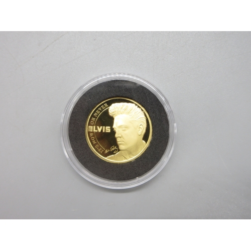 32 - The London Mint Office - The King of Rock N Roll Elvis Presley 7 coin set to inc. 9ct 8g coin, all e... 