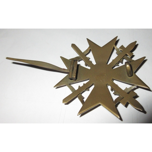 13 - German Spanish Cross with swords in bronze with pin. Award given to German military personnel who fo... 