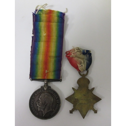 14 - 1914 'Mons' Star To 68 Pte E. Highland 3rd Rifle Brigade.  Memorial Plaque sent to the family of Ern... 