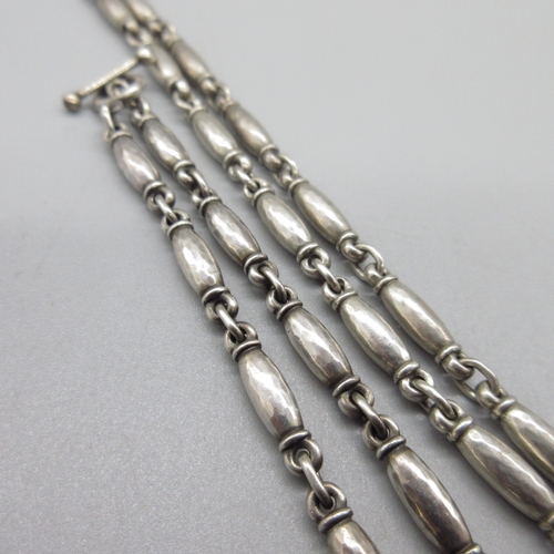 1056 - Georg Jensen silver necklace (40) and bracelet pair (43), fully hallmarked 925 Denmark, 43cm and 20c... 