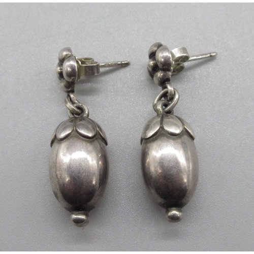 1058 - Georg Jensen silver acorn pendant earrings, fully hallmarked 925 Denmark, 3.5cm

Bradleys shipping £... 