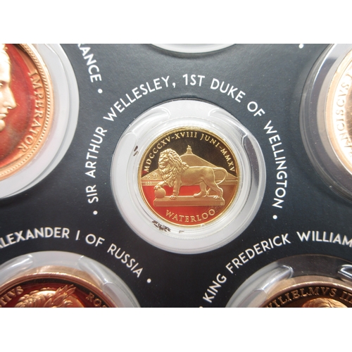 33 - Worcestershire Medal Service The Battle of Waterloo 1815-2015 6 coin set to inc. 14ct 7g coin and a ... 