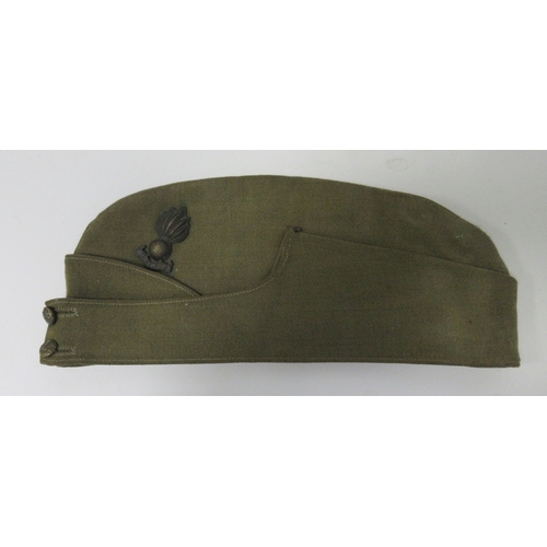 210 - Two British Army Field Service caps, USAF Garrison cap, German forage cap, Italian cotton peak cap(1... 