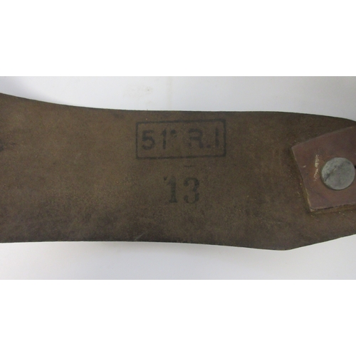 141 - French 51st Regiment d'Infanterie Drummers leather drum sling with drum stick holder 1930/40 era. Pa... 