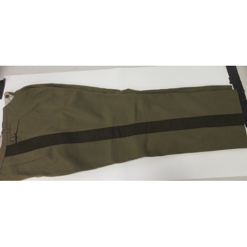 144 - Collection of French military clothing, two pair of 1939 French 262 field Artillery trousers, M47 ca... 