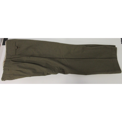 144 - Collection of French military clothing, two pair of 1939 French 262 field Artillery trousers, M47 ca... 