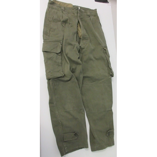 144 - Collection of French military clothing, two pair of 1939 French 262 field Artillery trousers, M47 ca... 