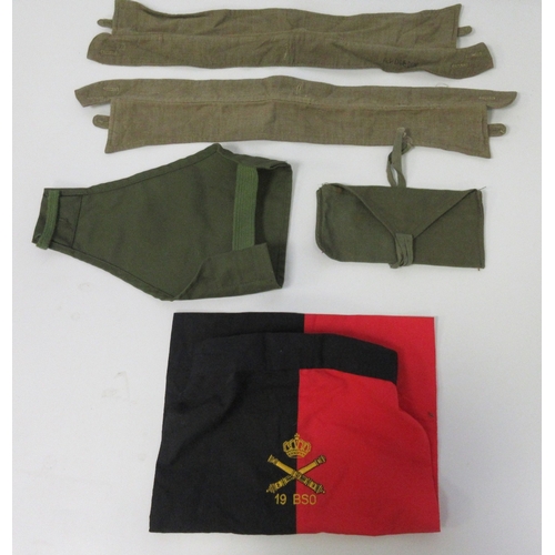 144 - Collection of French military clothing, two pair of 1939 French 262 field Artillery trousers, M47 ca... 