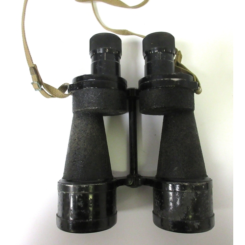 148 - British Army WWII issue binoculars by Ross of London. Bino prism No5 Mk5 x7, OS.419MA Reg No 104529 ... 