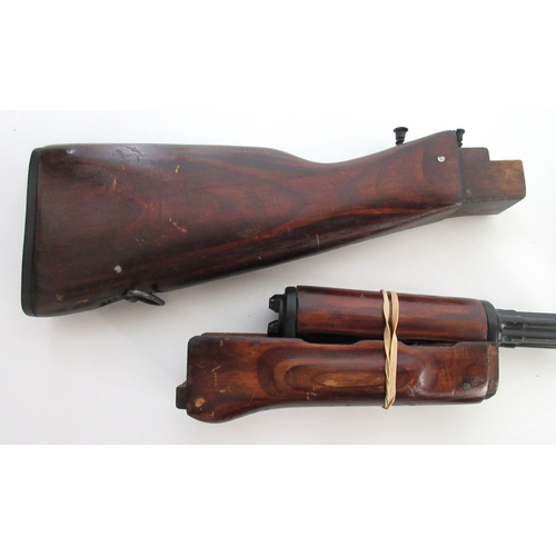 150 - Collection of military items to include Brengun magazine, Gas mask, Wood work for AK-47, Inert, Bull... 