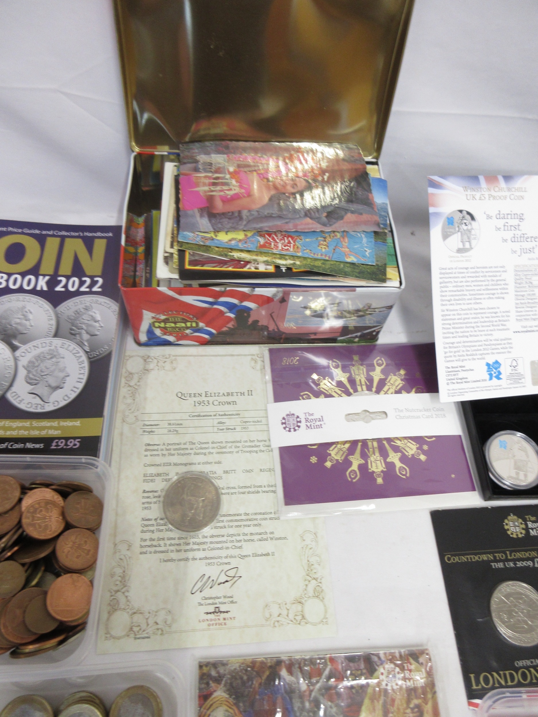 Collection of coins to inc. 5 £5 coins, 2 sets of Royal Mint Countdown ...