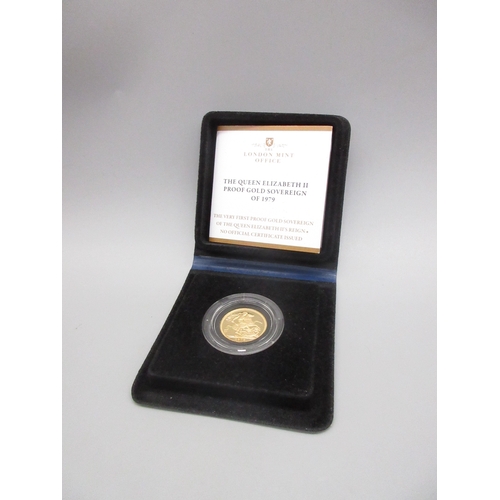 The London Mint Office - The Queen Elizabeth II Proof Gold Sovereign of 1979, encapsulated in case with COA

Bradley's shipping £28.00 plus vat (UK Only)