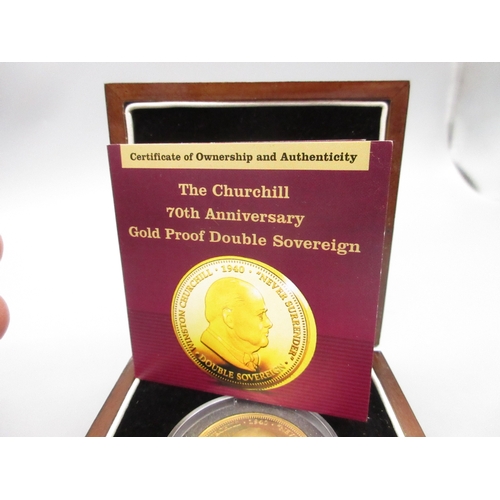 46 - The London Mint Office - The Churchill 70th Anniversary Gold Proof Double Sovereign, encapsulated in... 