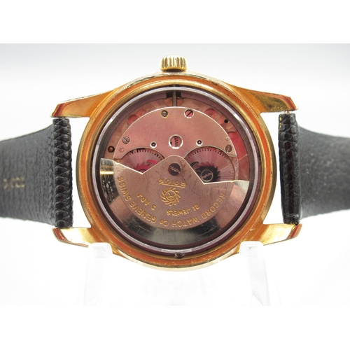 426 - Record Watch Co., Datofix gold plated automatic wristwatch with date, signed silver sector dial with... 