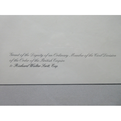 16 - M.B.E. Awarded to Richard Walter Scott June 2004. In original presentation case with miniature, comp... 