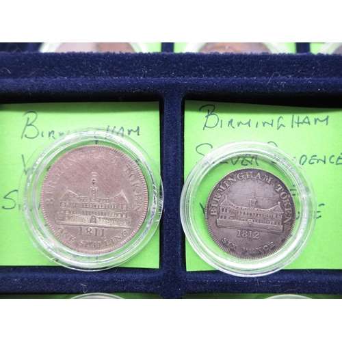 305 - Collection of encapsulated Bank Tokens to inc. 1811 Birmingham Workhouse Silver Shilling token, 1812... 