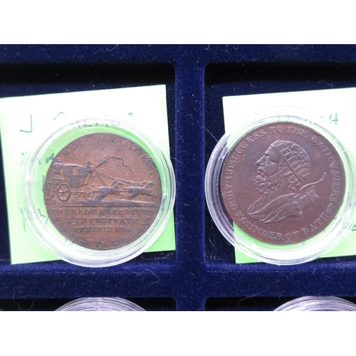 305 - Collection of encapsulated Bank Tokens to inc. 1811 Birmingham Workhouse Silver Shilling token, 1812... 