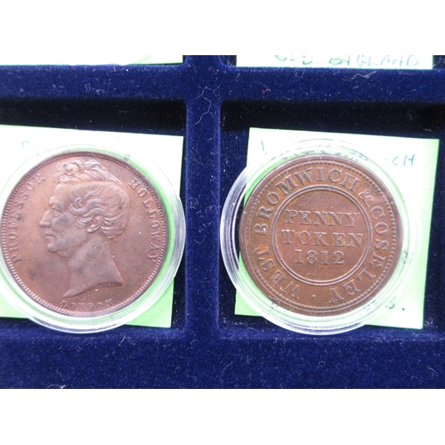 305 - Collection of encapsulated Bank Tokens to inc. 1811 Birmingham Workhouse Silver Shilling token, 1812... 