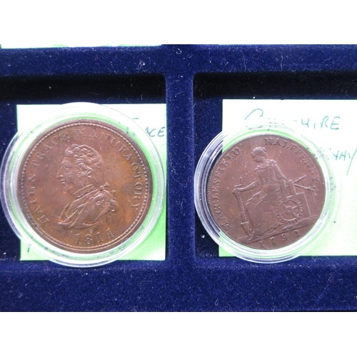 305 - Collection of encapsulated Bank Tokens to inc. 1811 Birmingham Workhouse Silver Shilling token, 1812... 