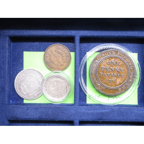 305 - Collection of encapsulated Bank Tokens to inc. 1811 Birmingham Workhouse Silver Shilling token, 1812... 