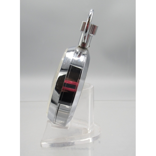 433 - Heuer Trackstar chrome stopwatch, signed white Arabic dial with 30 minute black subsidiary dial, sna... 