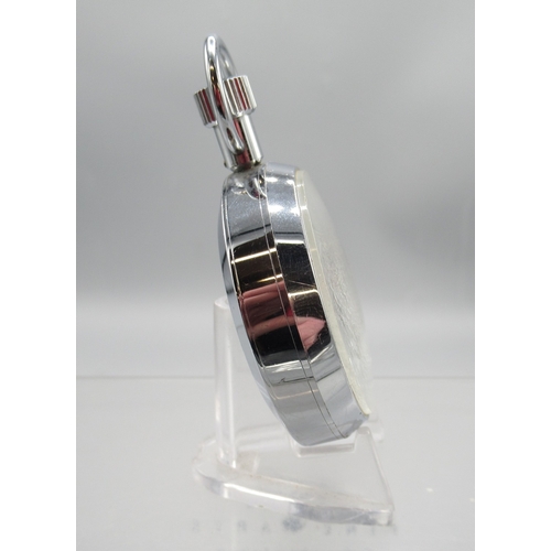 433 - Heuer Trackstar chrome stopwatch, signed white Arabic dial with 30 minute black subsidiary dial, sna... 