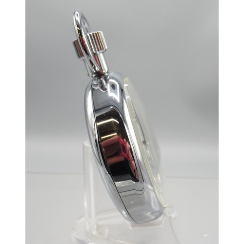 434 - Heuer Trackmate chrome stopwatch, signed white Arabic dial with 30 minute black subsidiary dial, sna... 