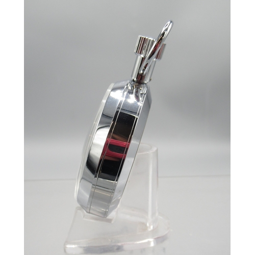 439 - Tag Heuer chrome 1/100min stopwatch, signed white Arabic dial with 30 minute subsidiary dial, snap o... 