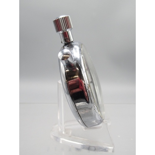 444 - Breitling 1/10 chrome stopwatch, signed white dial with 15 minute subsidiary dial, signed snap on ca... 