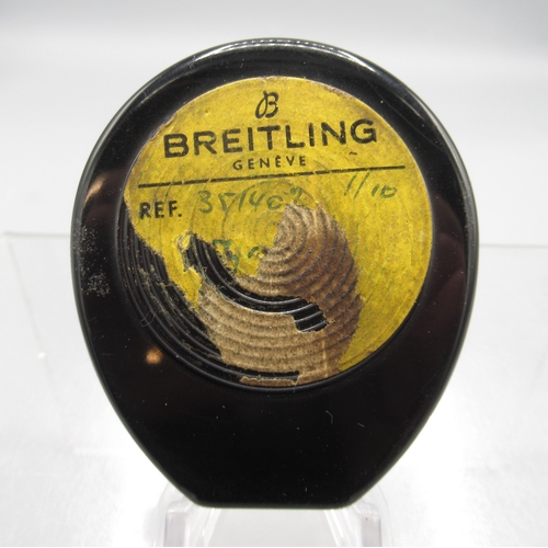 446 - Breitling Sprint 1/10 stopwatch, signed white dial with 15 minute subsidiary dial, signed snap on ca... 