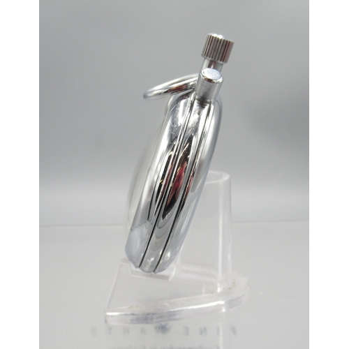 447 - Sekonda chrome stopwatch, signed white dial with 30 minute subsidiary dial, snap on case back, 4282 ... 