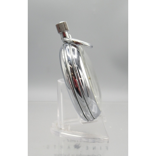 447 - Sekonda chrome stopwatch, signed white dial with 30 minute subsidiary dial, snap on case back, 4282 ... 