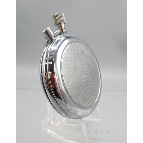 447 - Sekonda chrome stopwatch, signed white dial with 30 minute subsidiary dial, snap on case back, 4282 ... 