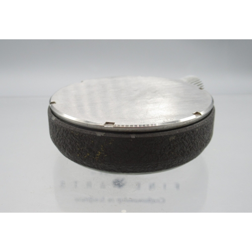 450 - Omega black crackle finish and stainless steel stopwatch, signed black dial, outer white chapter rin... 